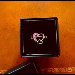 Heart ring with rubies